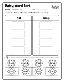 Daisy Word Sort worksheet