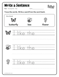 Write a Sentence worksheet