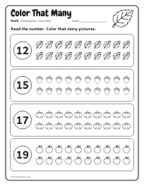 Color That Many worksheet