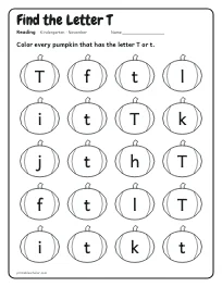 Find the Letter T worksheet