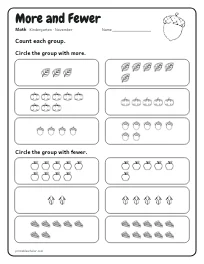More and Fewer worksheet