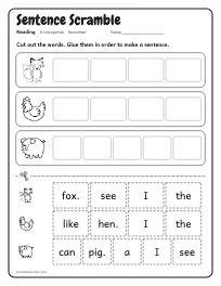 Sentence Scramble worksheet