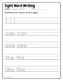 Sight Word Writing worksheet