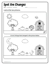 Spot the Changes worksheet