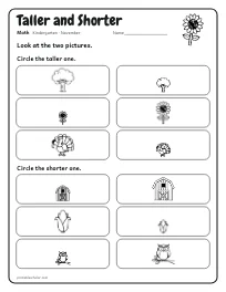 Taller and Shorter worksheet