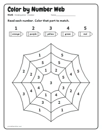 Color by Number Web worksheet