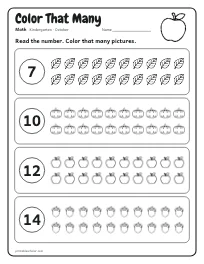 Color That Many worksheet