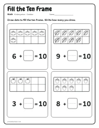 Fill the Ten Frame worksheet
