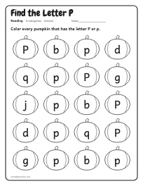Find the Letter P worksheet