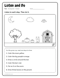 Listen and Do worksheet
