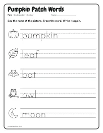 Pumpkin Patch Words worksheet