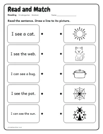 Read and Match worksheet