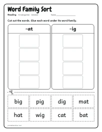 Word Family Sort worksheet