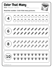 Color That Many worksheet