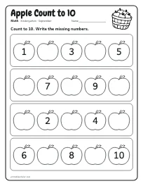 Apple Count to 10 worksheet