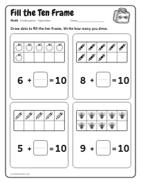 Fill the Ten Frame worksheet