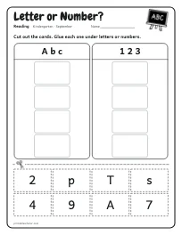 Letter or Number? worksheet