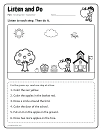 Listen and Do worksheet