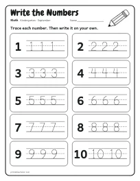 Write the Numbers worksheet