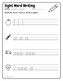 Sight Word Writing worksheet