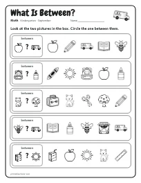 What Is Between? worksheet