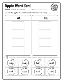 Apple Word Sort worksheet