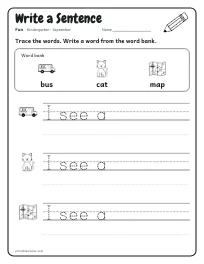 Write a Sentence worksheet