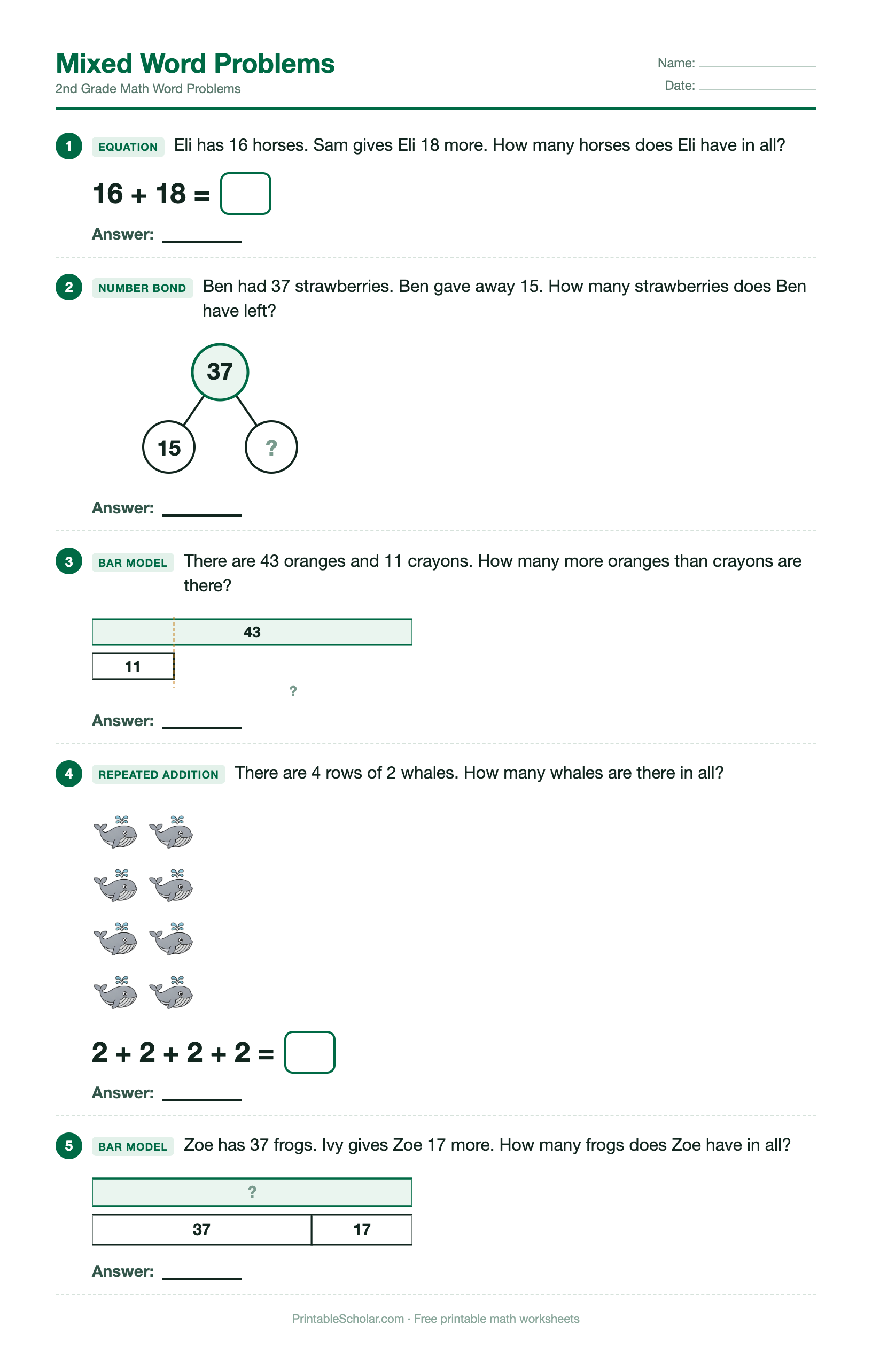 Mixed Word Problems worksheet preview