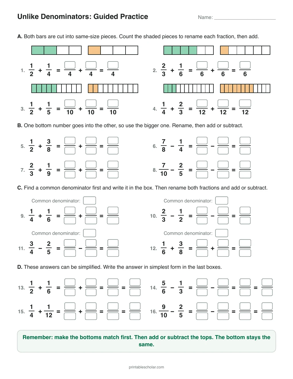 Guided Practice printable preview