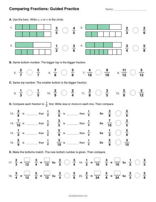 Guided Practice printable preview