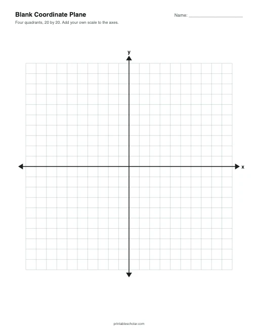 Blank Coordinate Plane printable preview