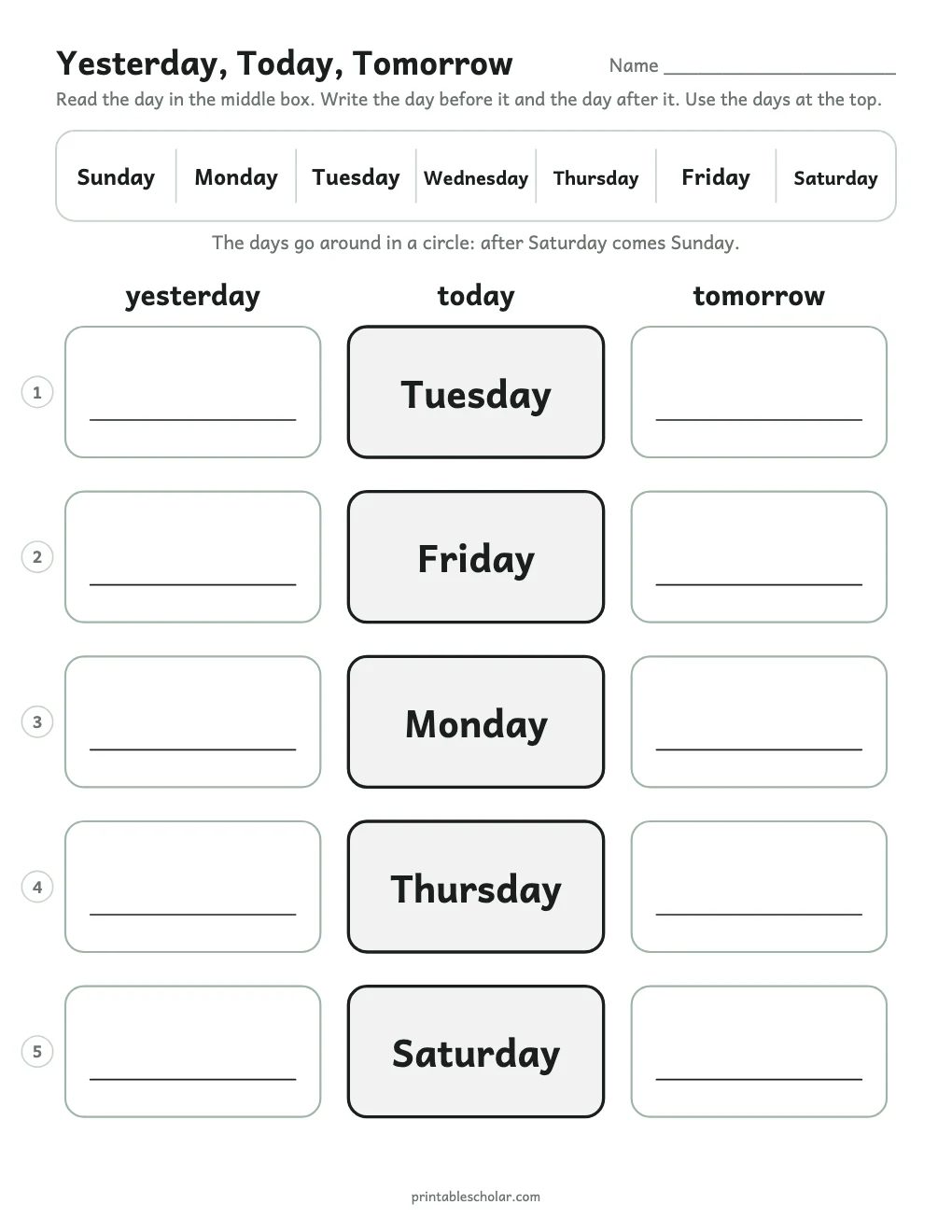 Yesterday, Today, Tomorrow printable preview