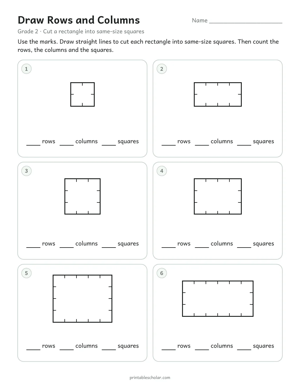 Draw Rows and Columns printable preview