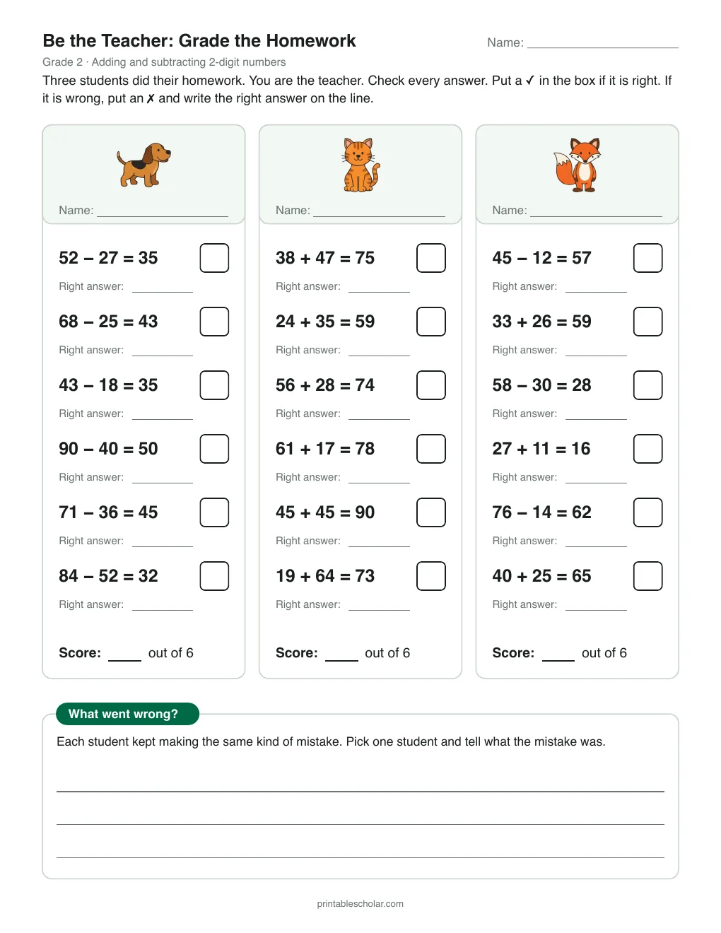 Be the Teacher: Grade 2 printable preview