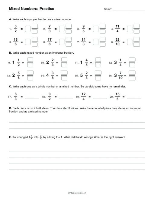 Independent Practice printable preview