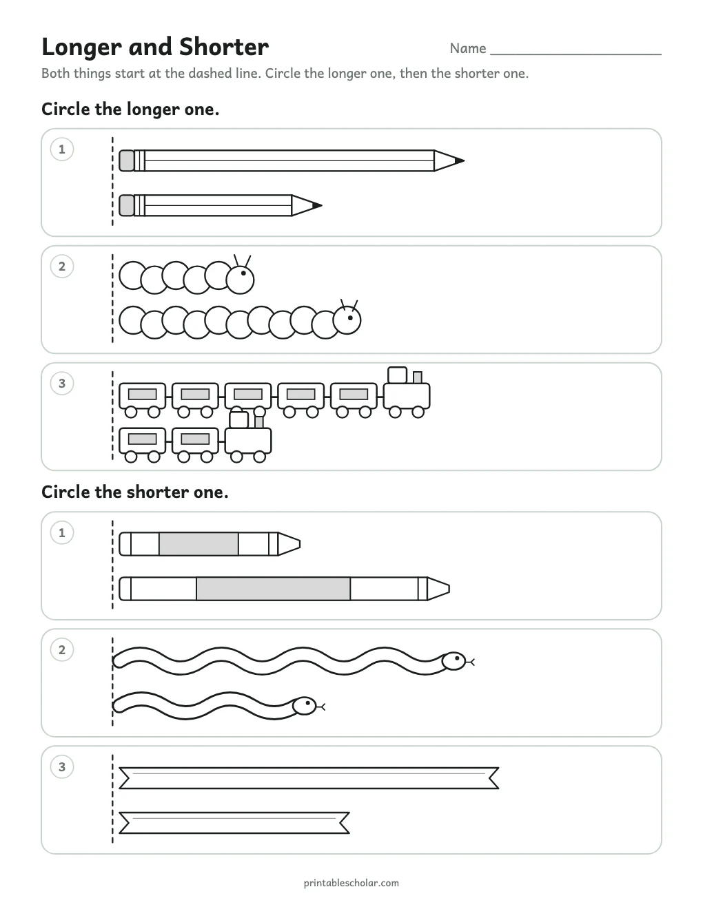 Longer and Shorter printable preview