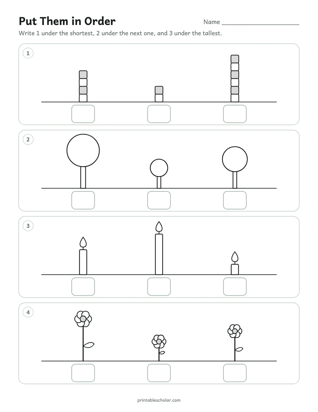 Put Them in Order printable preview
