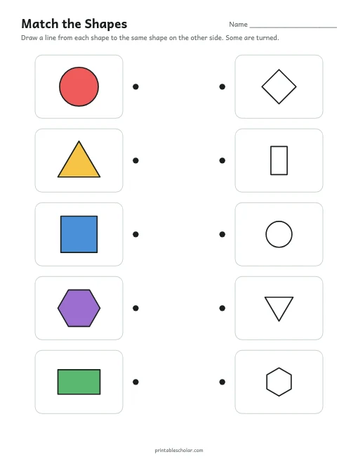 Match the Shapes printable preview