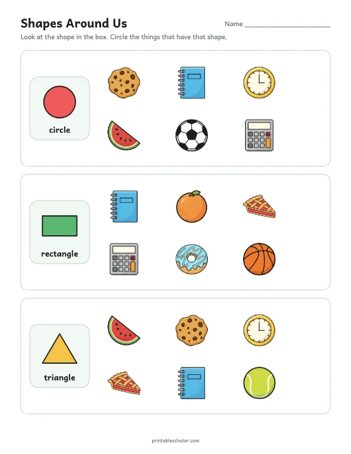 Shapes Around Us printable preview
