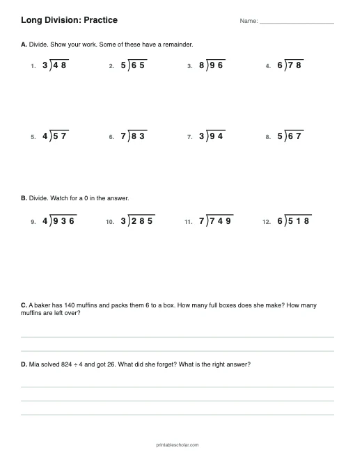 Independent Practice printable preview