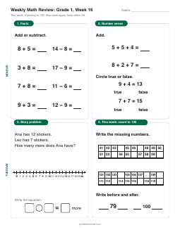 Week 16 sheet: Counting to 120