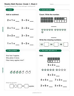 Week 2 sheet: Adding within 10