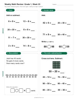 Week 23 sheet: Subtracting tens