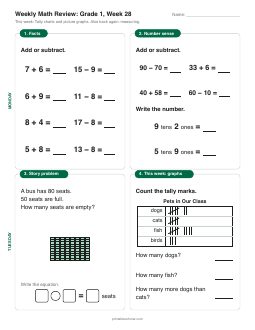 Week 28 sheet: Tally charts and picture graphs