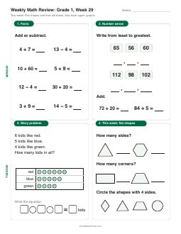 Week 29 sheet: Flat shapes and their attributes