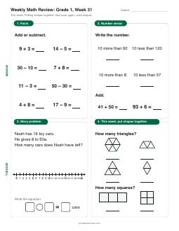 Week 31 sheet: Putting shapes together