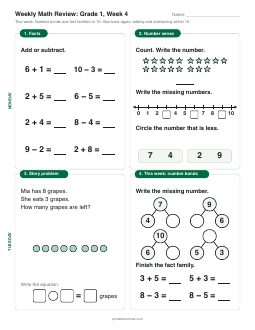 Week 4 sheet: Number bonds and fact families to 10