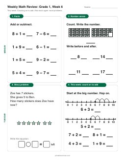 Week 6 sheet: Counting on to add