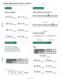 Week 9 sheet: Adding within 20