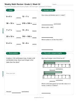 Week 22 sheet: Estimating and comparing lengths